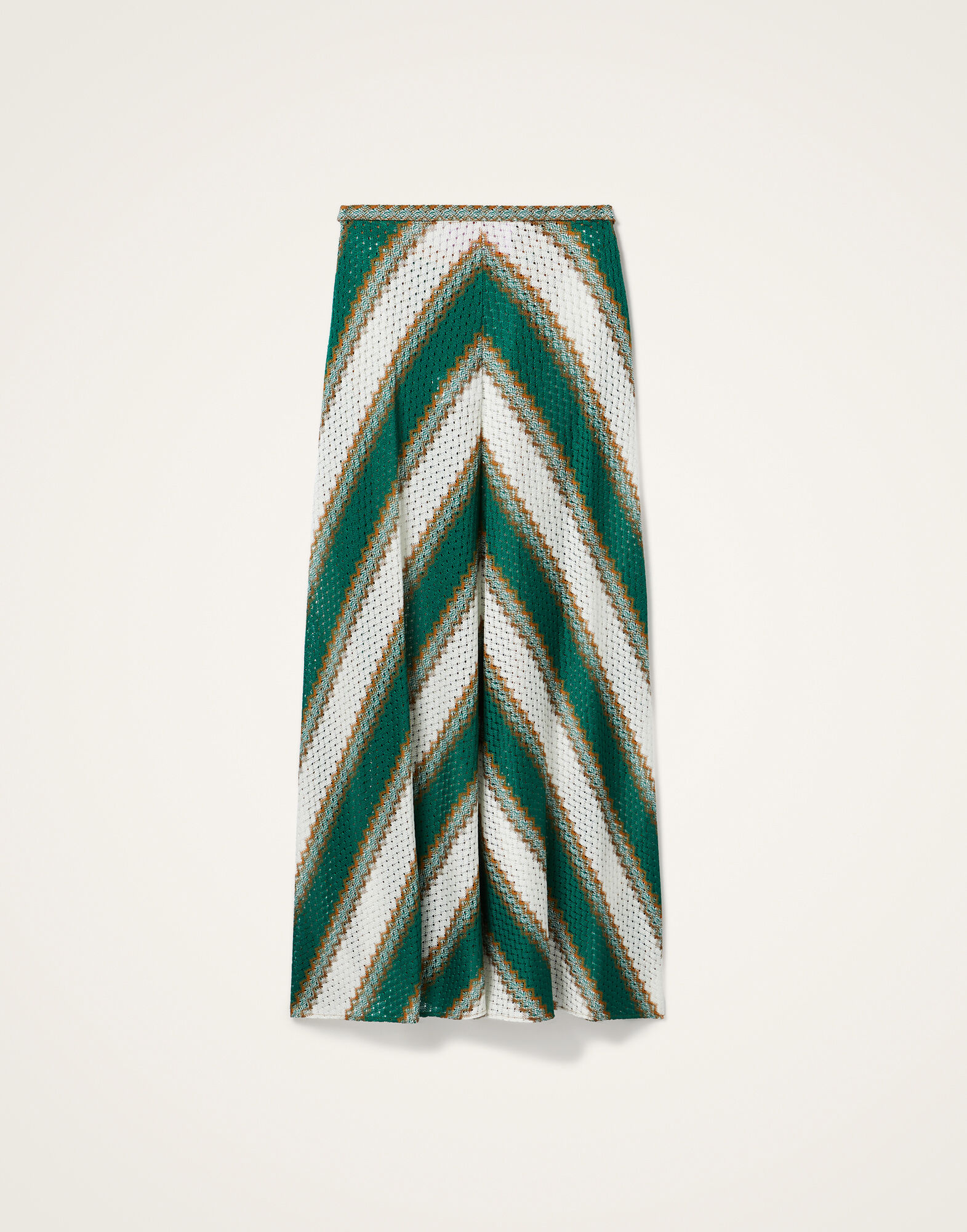 La DoubleJ Sarong Skirt Color Block Emerald & White SKI0088VIS025CLB23GR04