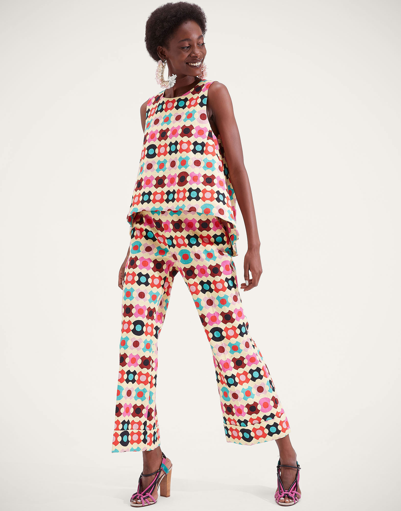 La DoubleJ Hendrix Pants Groovy Dot Giallo TRO0014COT005GRO0003