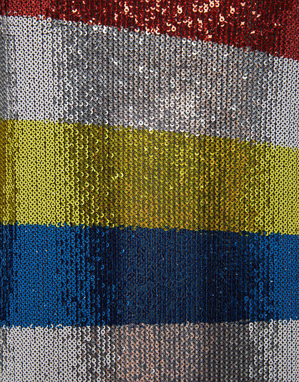 La DoubleJ Supreme Swing Dress Rainbow Sequins Plac&eacute;e DRE0445PAI004RSS0001