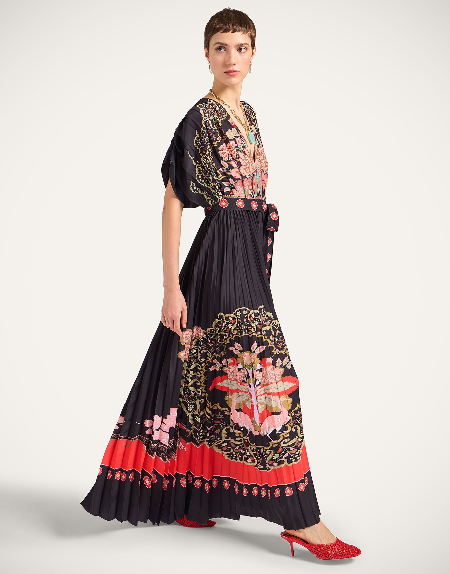 La DoubleJ Accordion Dress Cornucopia Plac&eacute;e Black DRE0991CHF007CRN03BL01