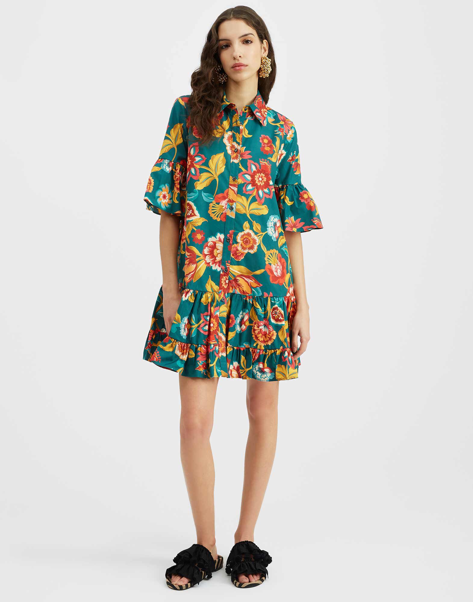 La DoubleJ Choux Dress Hottie Emerald DRE0193COT039HOT01GR04