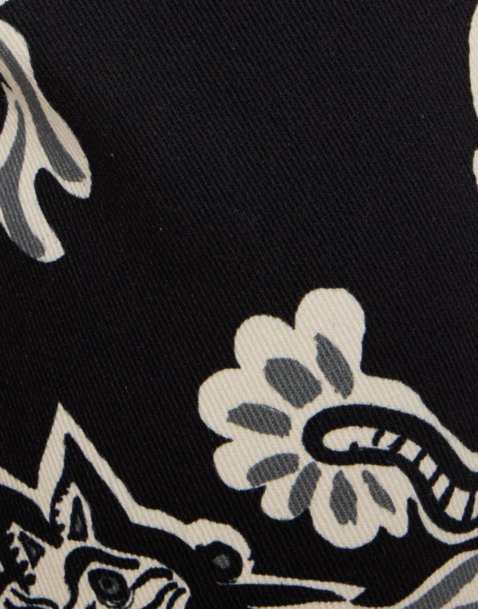 La DoubleJ The Cropped Flare Jean Crazy Tigers Black & White TRO0158COT063TIG01BL03