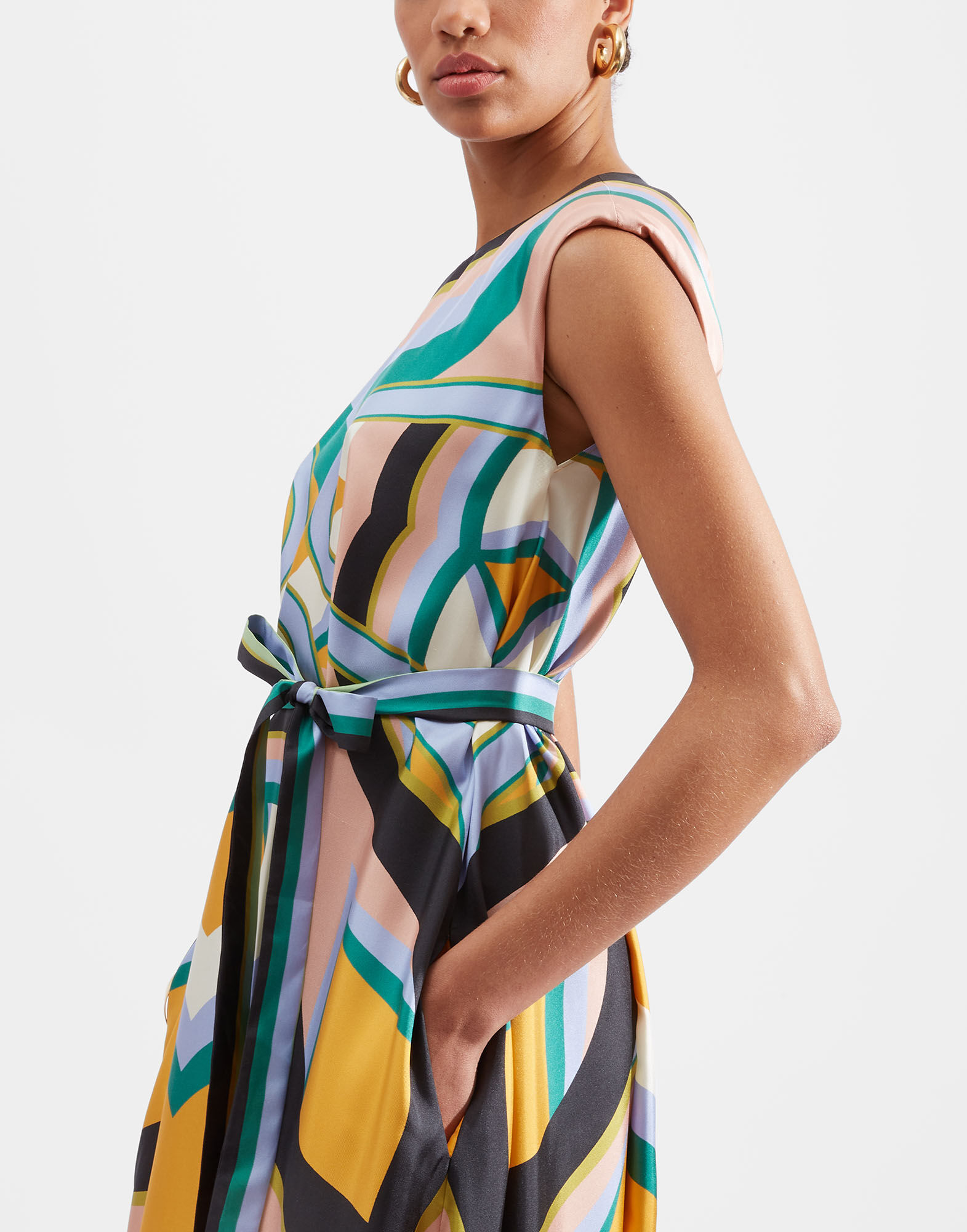 La DoubleJ San Carlo Dress Macro Plates Placed Arancio DRE0495SIL006MCP03OR02