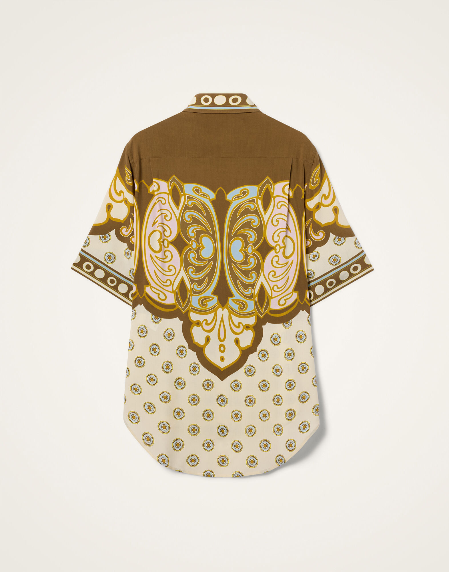 La DoubleJ Club Shirt Cocoon Plac&eacute;e Brown SHI0171VIS032COC02BR02
