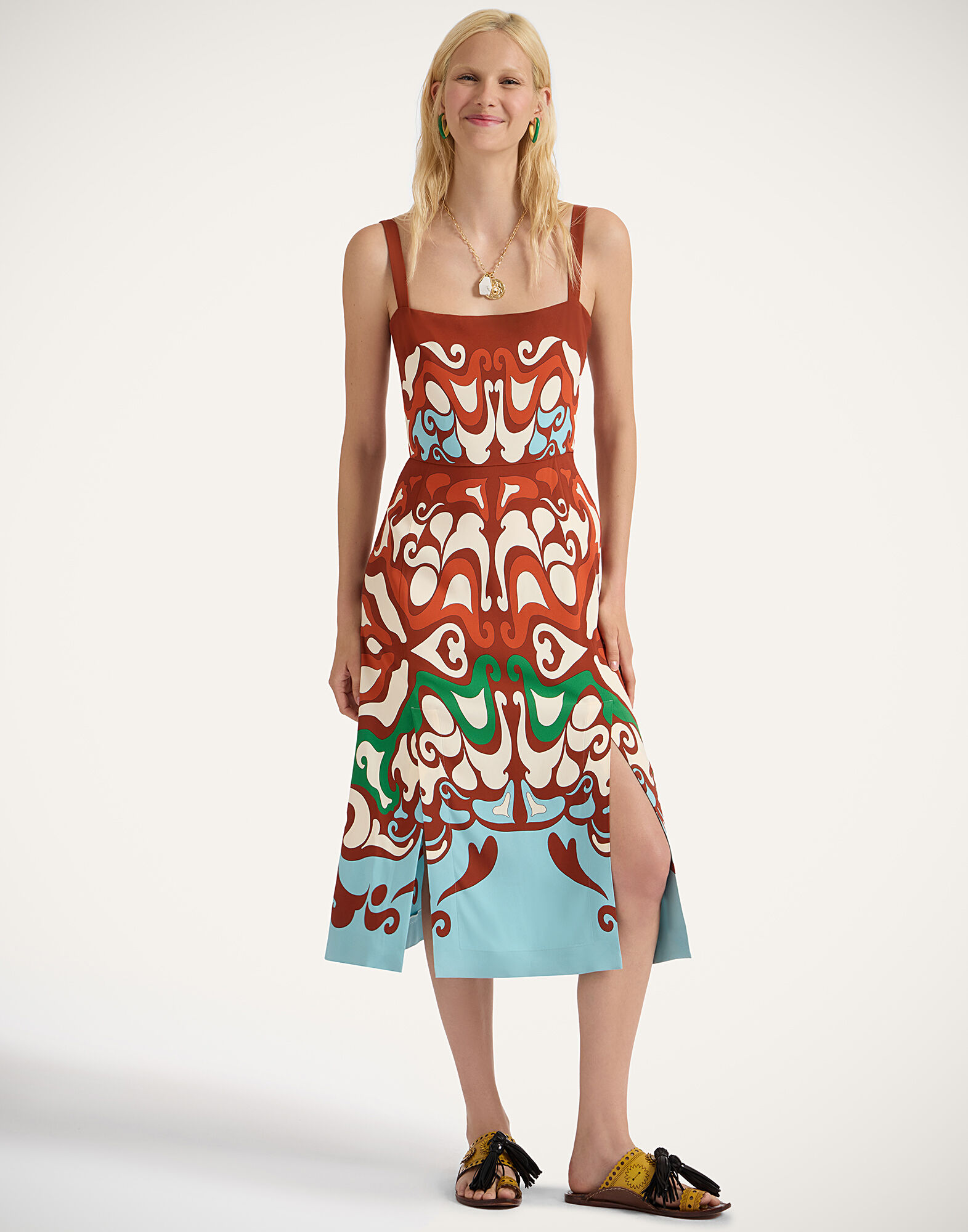 La DoubleJ Buy Me A Martini Dress Phoenix Plac&eacute;e Light Blue DRE0673VIS011PHO01BU01