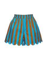 La DoubleJ Pull-Up Shorts Embroidered Riviera Turchese TRO0083COT039RIV02BU08