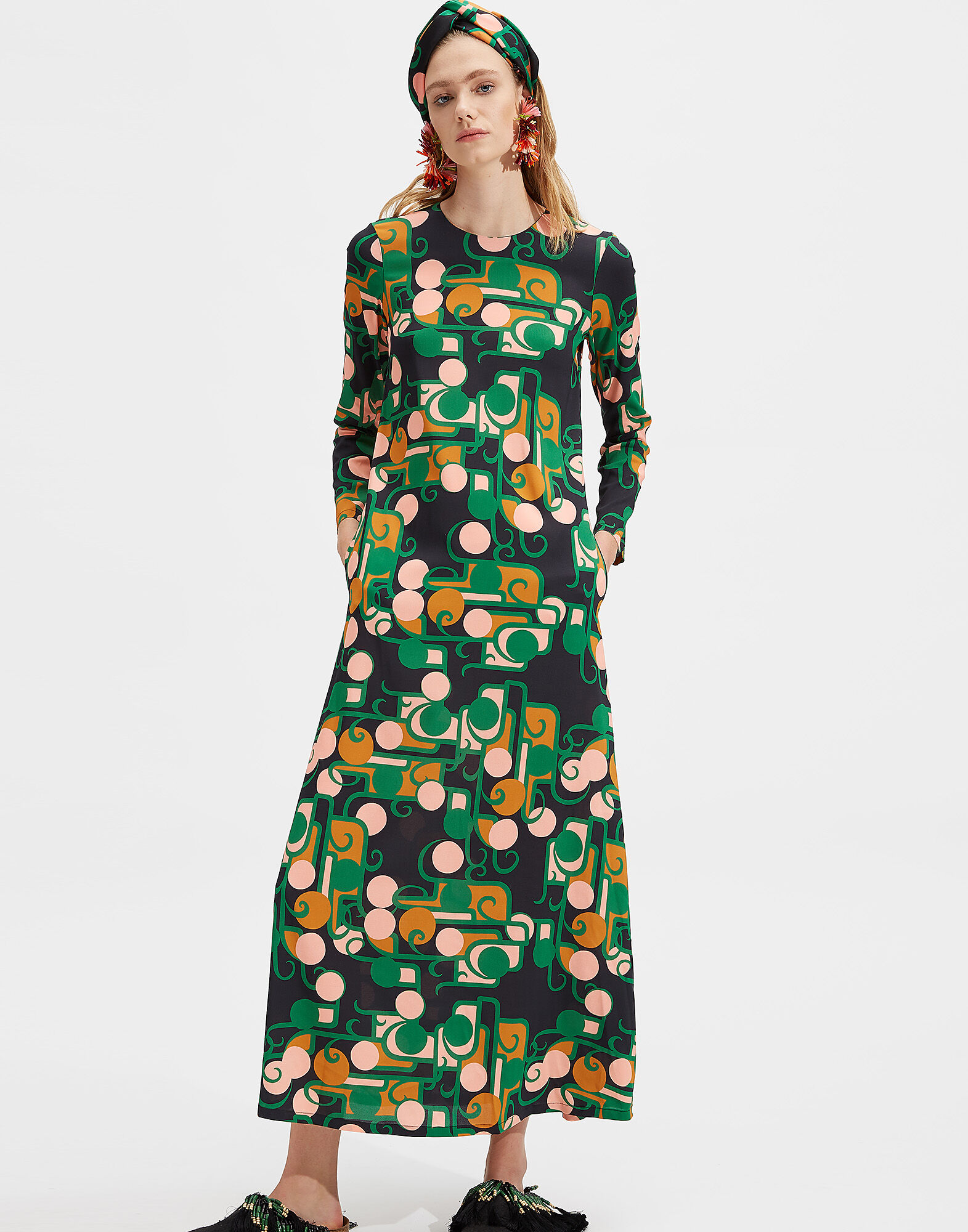 LaDoubleJ Long Sleeve Swing Dress Deco DRE0184VIS001DEC0001