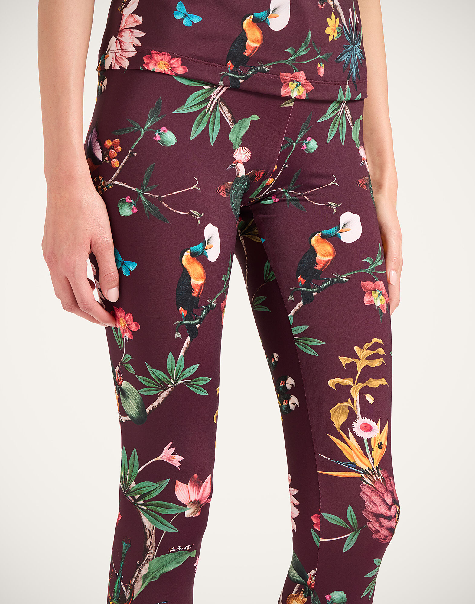 La DoubleJ Leggings Zooflora Burgundy TRO0013JER005ZOF02RE02