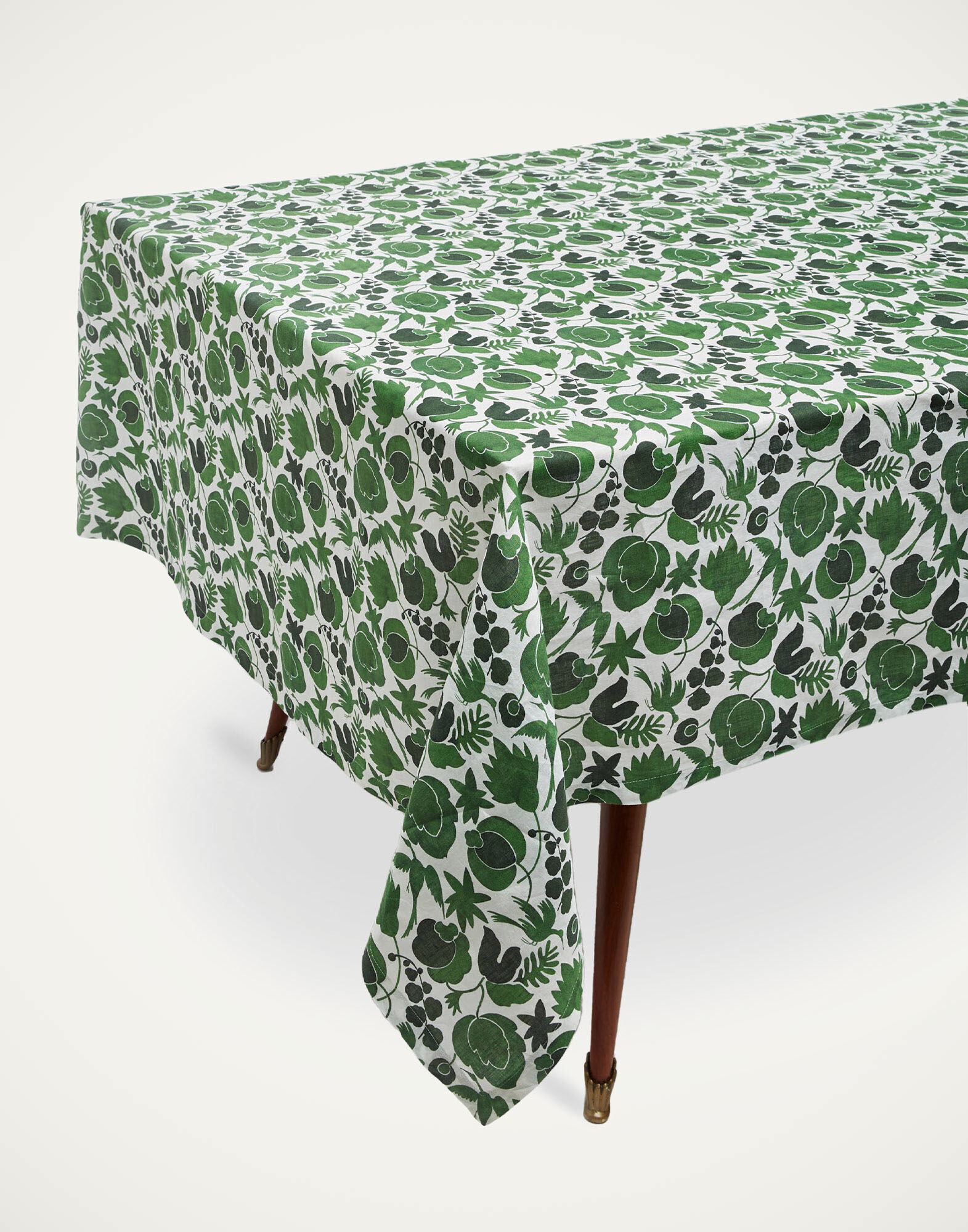 La DoubleJ Medium Tablecloth Wildbird Verde TBC0002LIN001CER0006