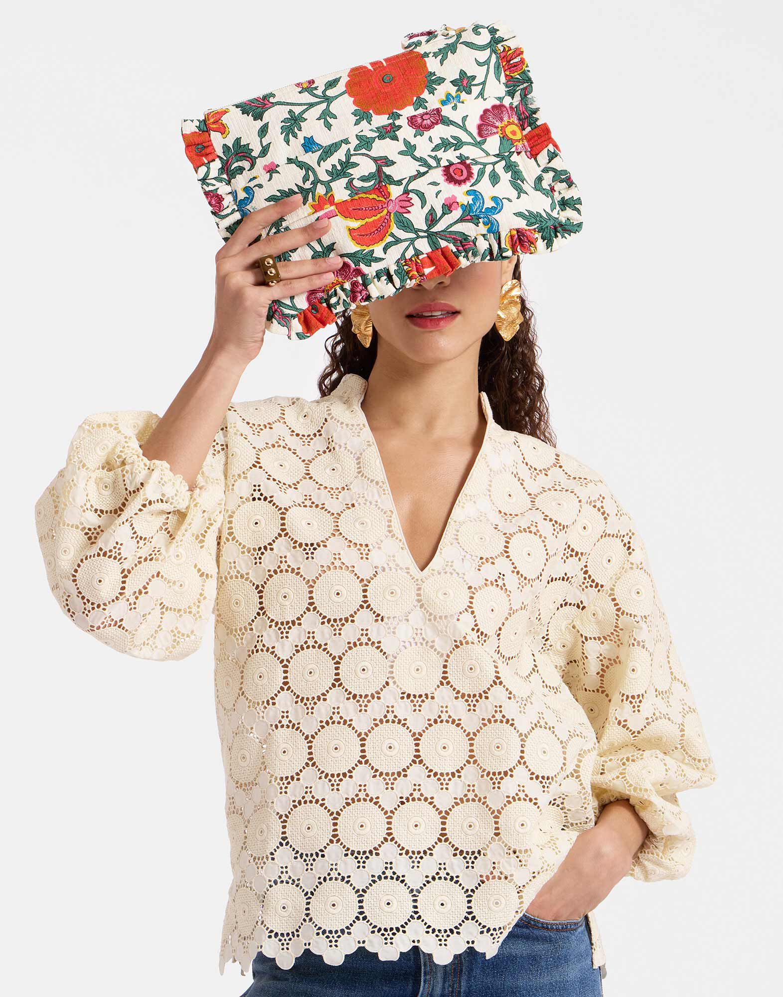 La DoubleJ Hand Pochette Dragonflower Mini Multicolor BAG0059COT005DRE02MU01