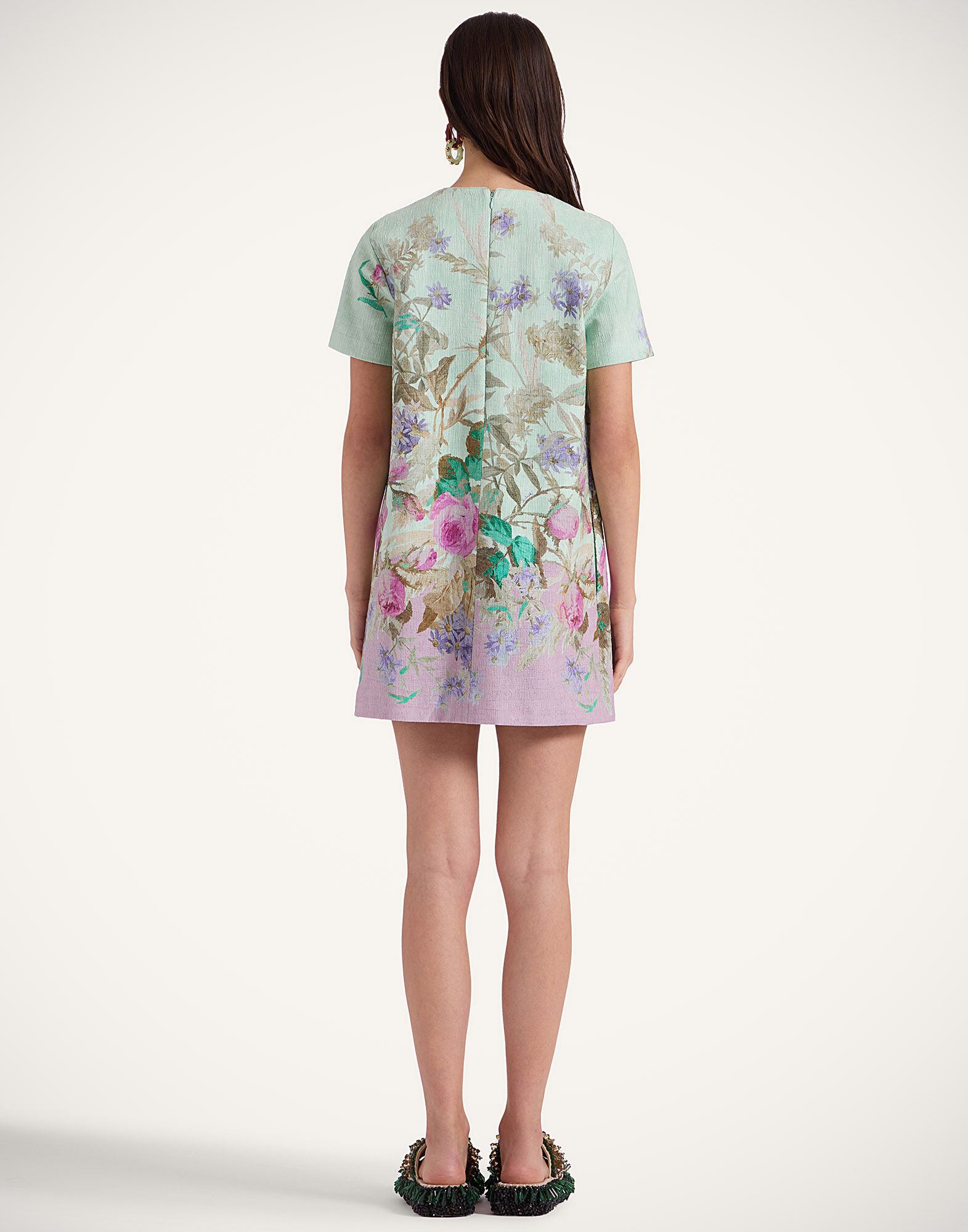 La DoubleJ Mini Swing Dress Heath Plac&eacute;e Mint DRE0658COT005HEA02GR11