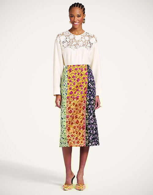 La DoubleJ Pencil Skirt Honeysuckle Tricolor Yellow SKI0011JCQ129HNY03YE02