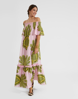 La DoubleJ Capalbio Dress Big Pineapple Pink DRE0320COT039PNP01PI01