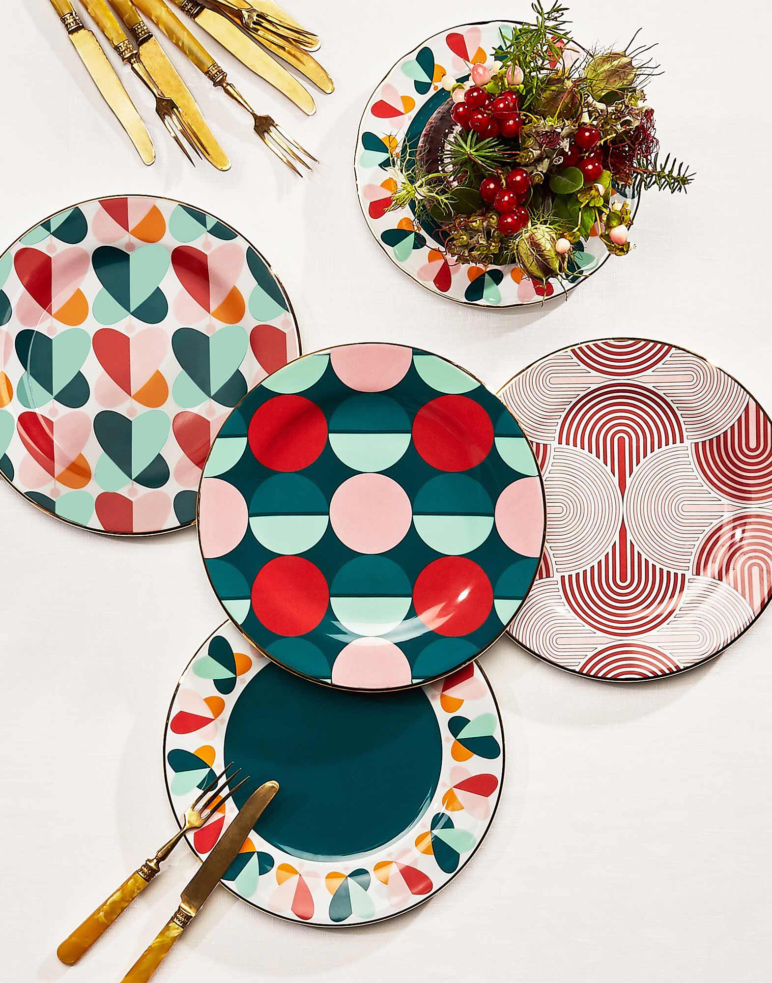 La DoubleJ Dessert Plate Set of 2 Farfalle Ring DIS0048CER001FAR0005