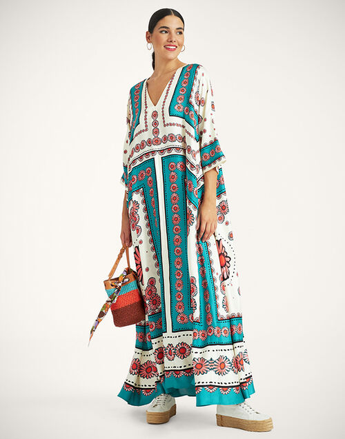 La DoubleJ Muumuu Dress Daisy Plac&eacute;e Turquoise DRE0225SIL006DAY0008