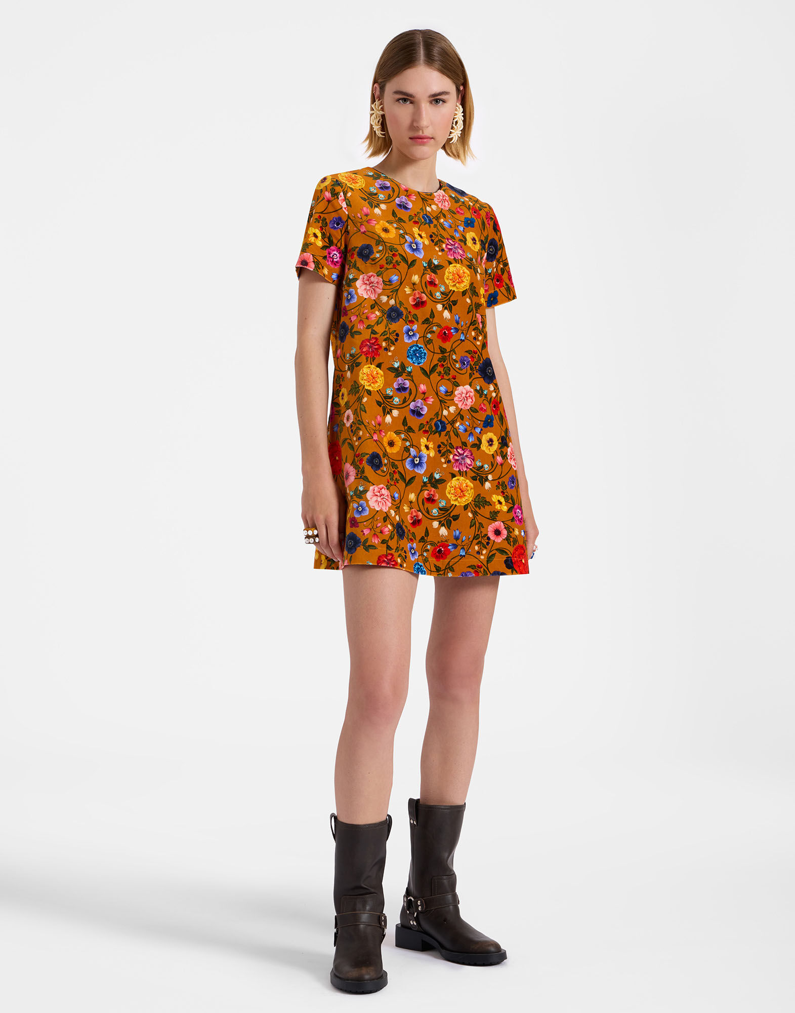 La DoubleJ Mini Swing Dress Botticelli Rust DRE0658VEL001CEL01OR04