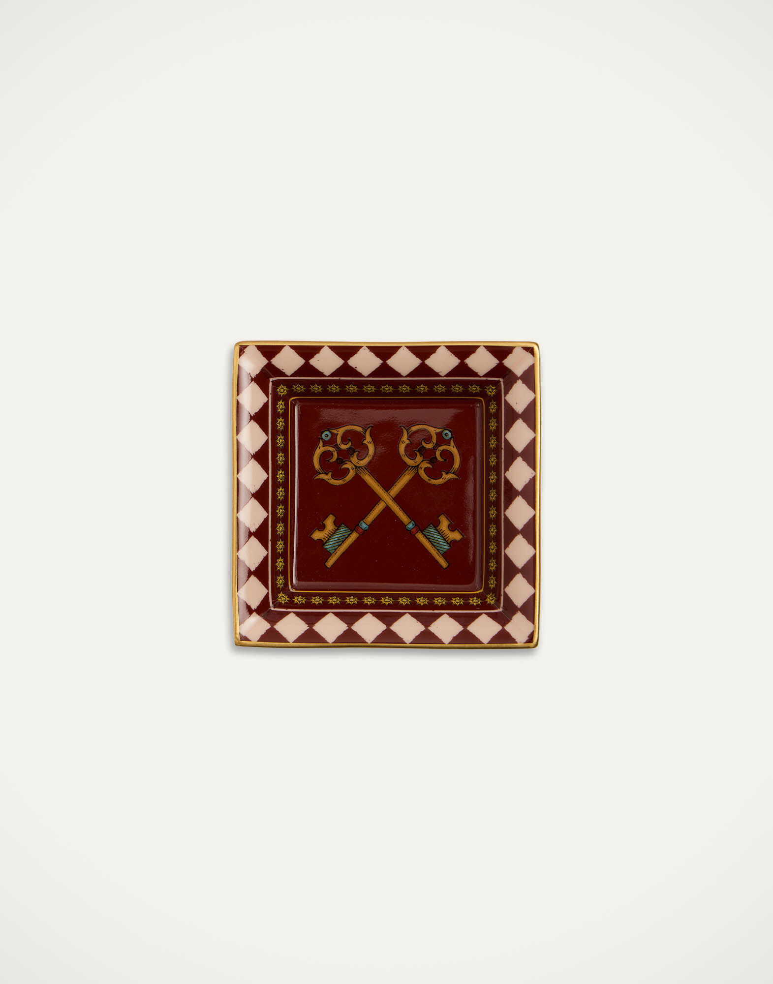 La DoubleJ Mini Trinket Tray The Keys Bordeaux TRI0009CER001KEY01RE02