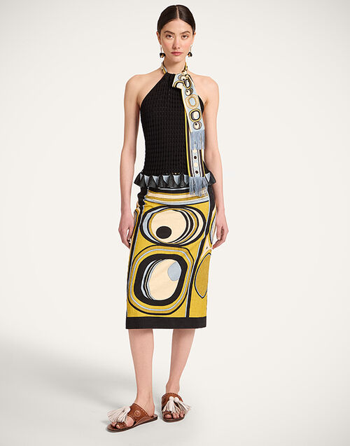La DoubleJ Pencil Skirt Sanctuary Plac&eacute;e Gold SKI0022COT005SAC02YE05