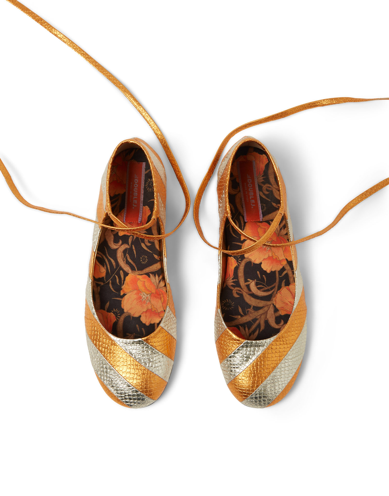 La DoubleJ Ballerina Flats Orange SHO0102PIT001SOLIDOR02