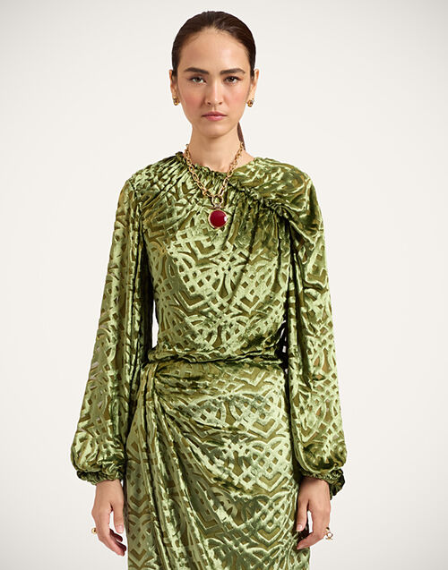 La DoubleJ Brigid Top Verona Green TOP0228VEL021VER02GR02