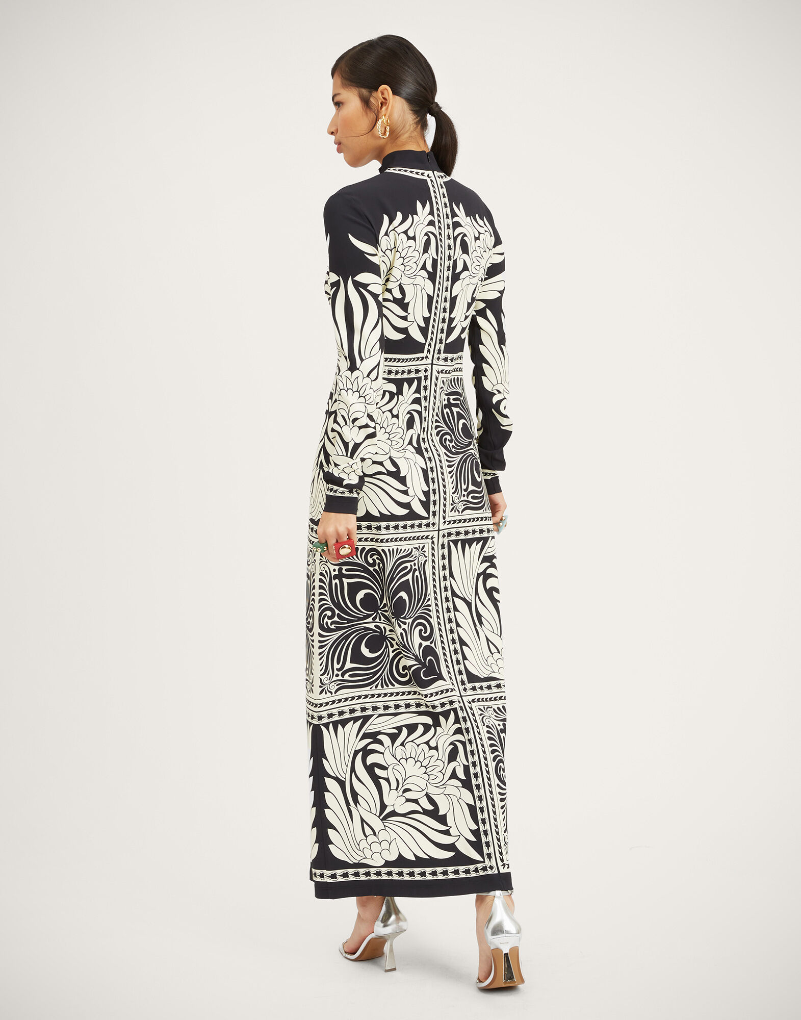 La DoubleJ Halle Dress Mix Tiles Plac&eacute;e Black DRE0444VIS011MIX01BL01