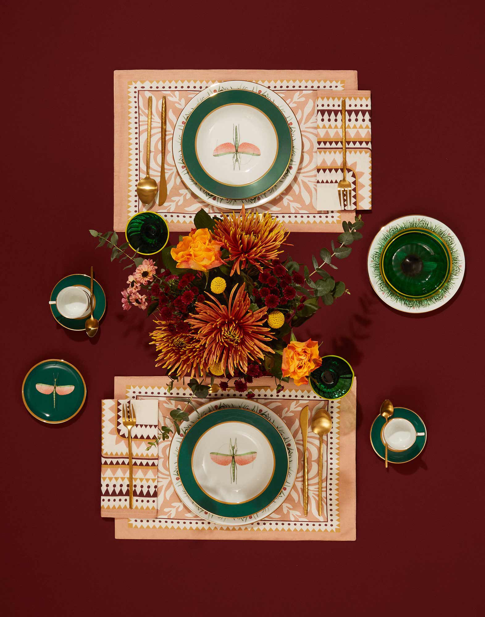 La DoubleJ Soup Plates Set Of 2 Libellula SOU0002CER001LIB03GR02