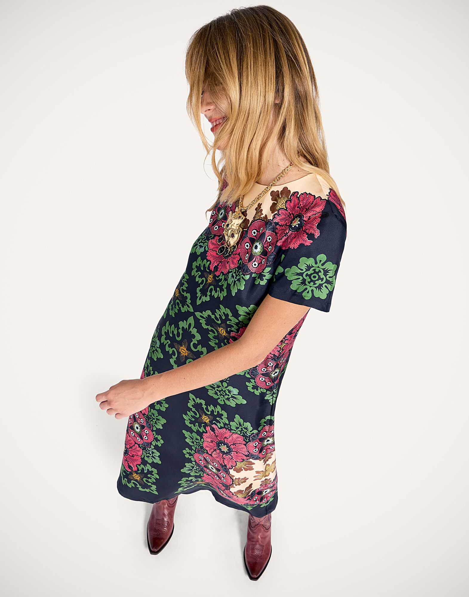 La DoubleJ Swing Dress Bounty Plac&eacute;e Red DRE0128SIL006BOU01RE01