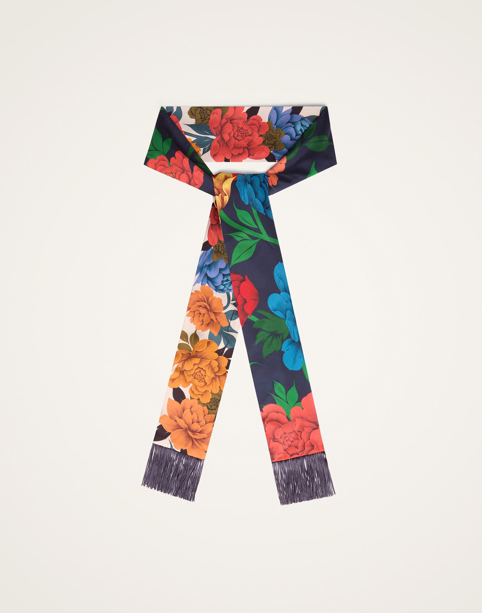La DoubleJ Skinny Scarf Queen Peony Plac&eacute;e Blue SCA0075SIL006QPE02BU03