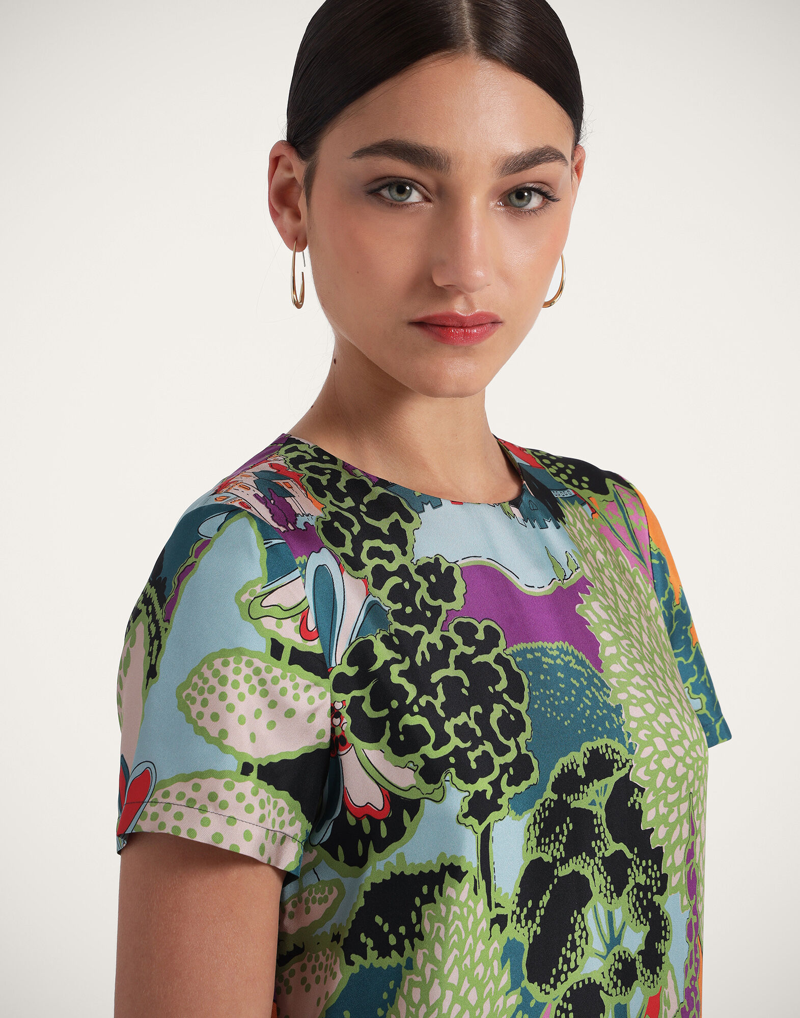 La DoubleJ Swing Dress Paesaggio DRE0001SIL001PAE0001