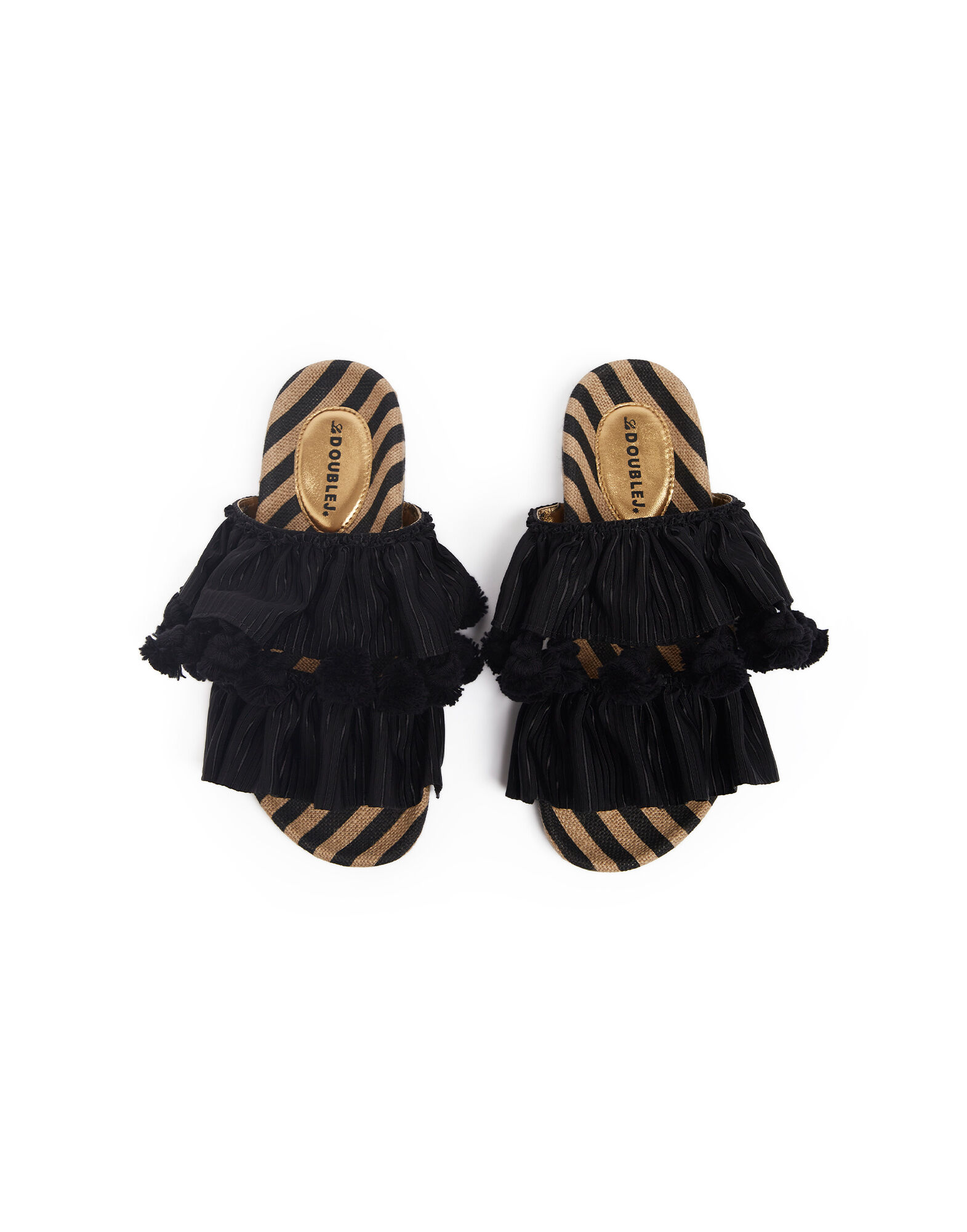 La DoubleJ Pimento Slide Solid Black SHO0104NAS004SOLIDBL01