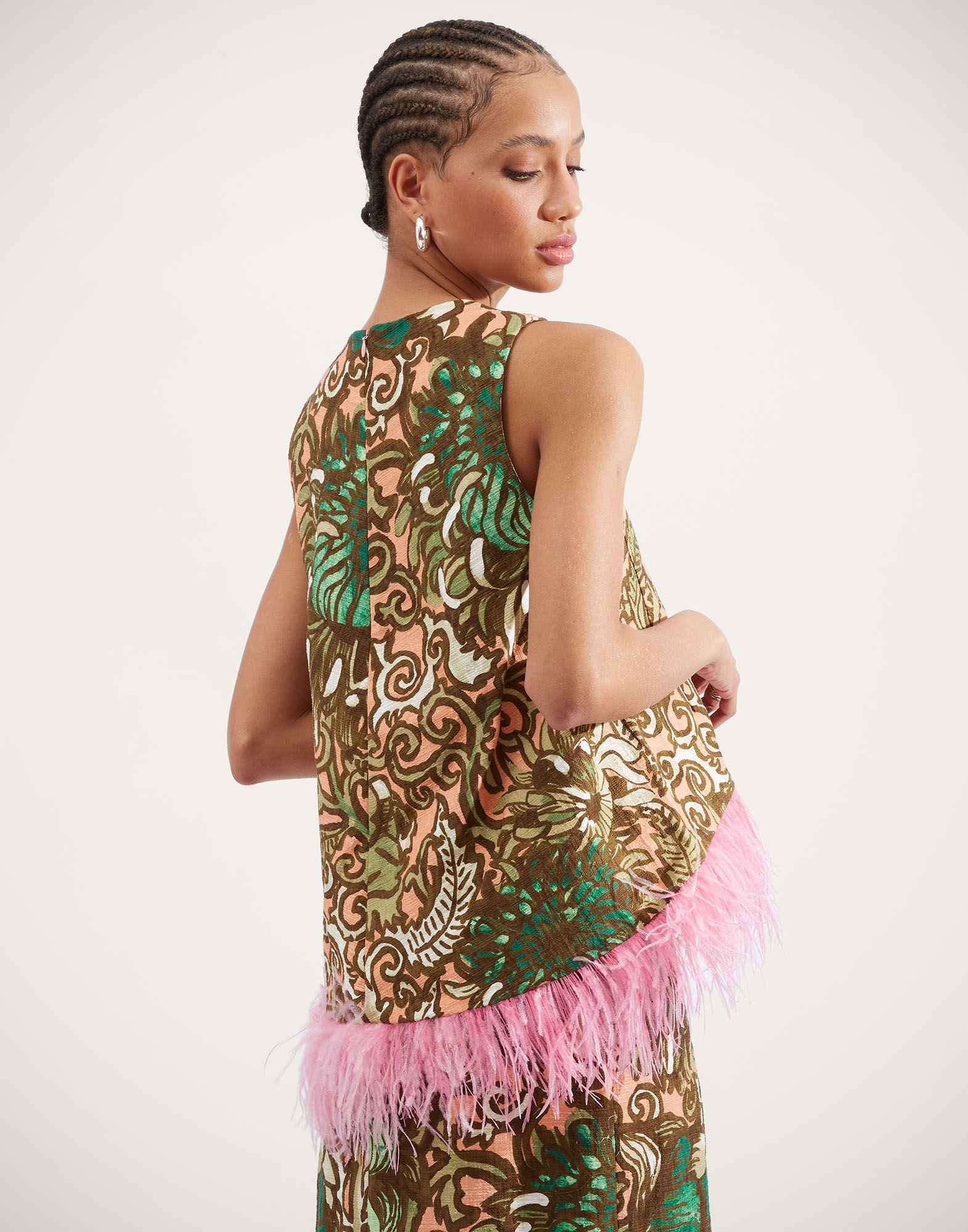 La DoubleJ La Scala Top (With Feathers) Anemone Pink TOP0013COT005ANE02GR05