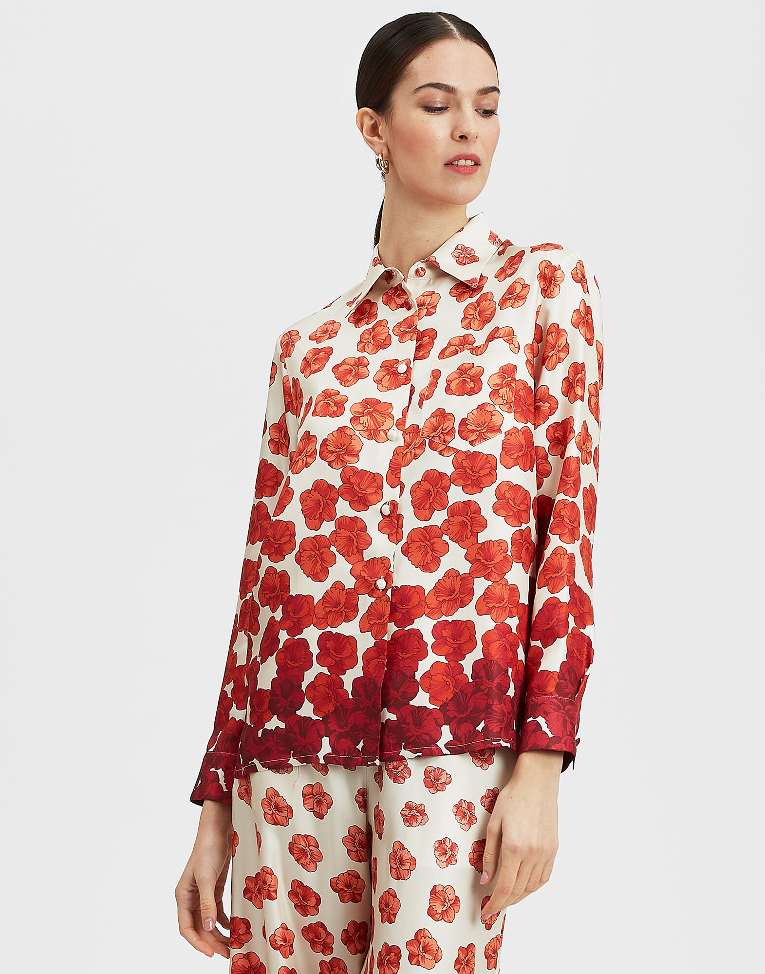 La DoubleJ Boy Shirt Haze Plac&egrave;e Red SHI0001SIL001HAZ01RE01