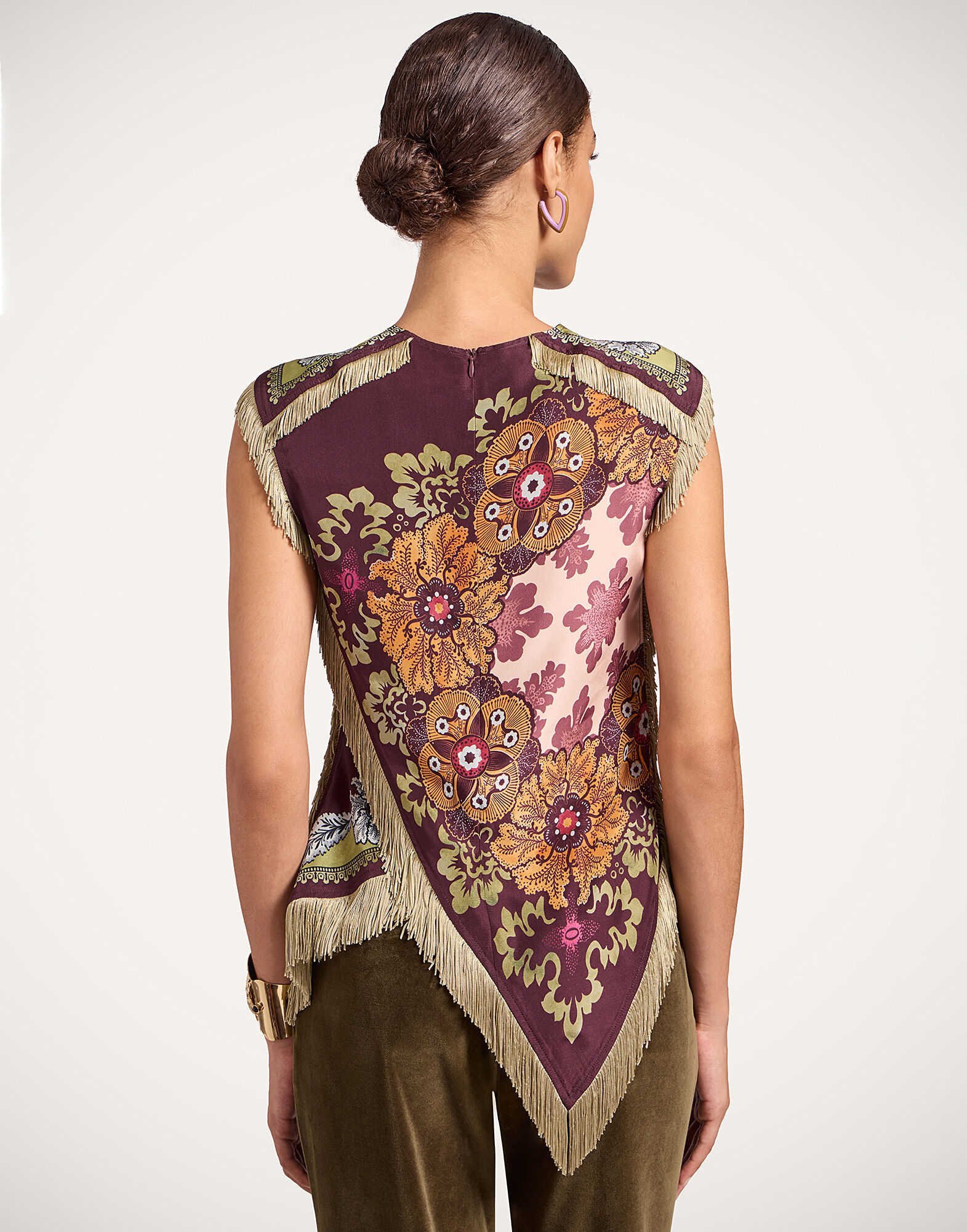 La DoubleJ Scarf Top Bounty Plac&eacute;e Burgundy TOP0160SIL009BOU01RE07