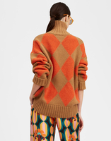 La DoubleJ Argyle Sweater Camel/Orange PUL0091KNI064VAR0123