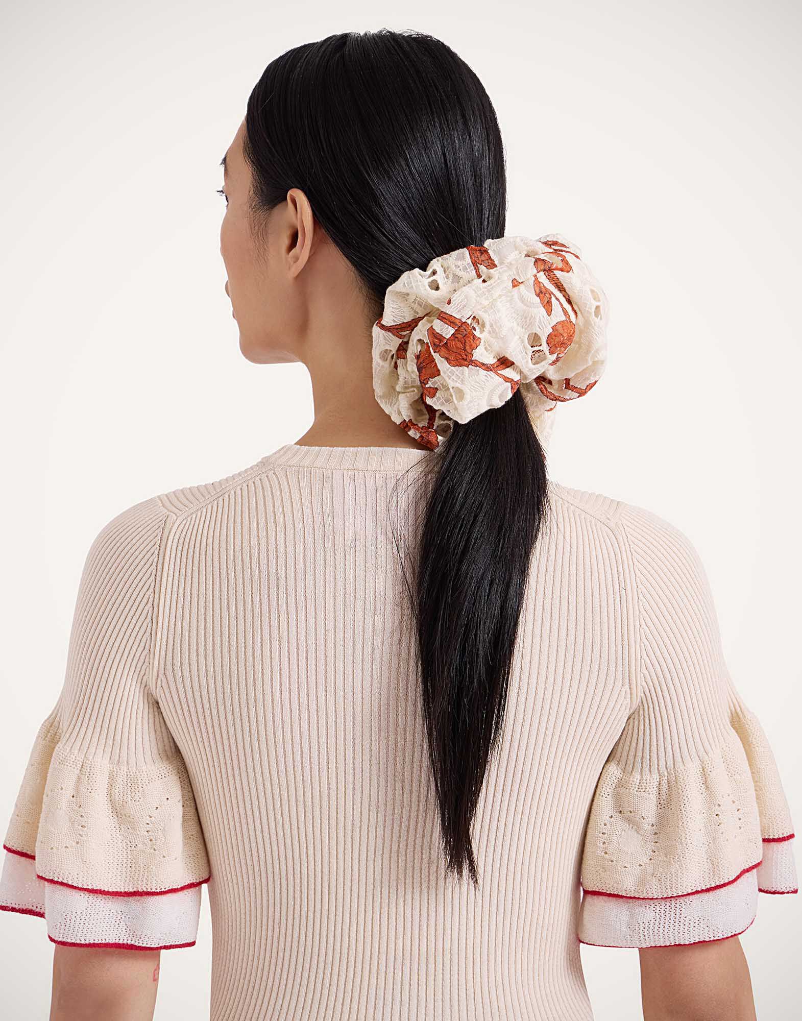 La DoubleJ Giga Scrunchie Mini Iris Dark Orange SCR0003EMB031IRS03OR03