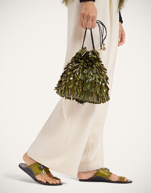 La DoubleJ Dustbag Pochette Solid Green BAG0106EMB207SOLIDGR02