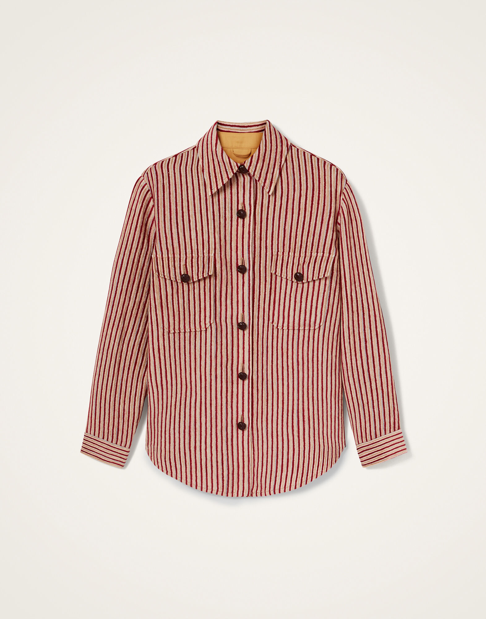 La DoubleJ Better Than Your Boyfriend's Jacket Color Block Red & Beige JAC0112LIN009CLB20RE01