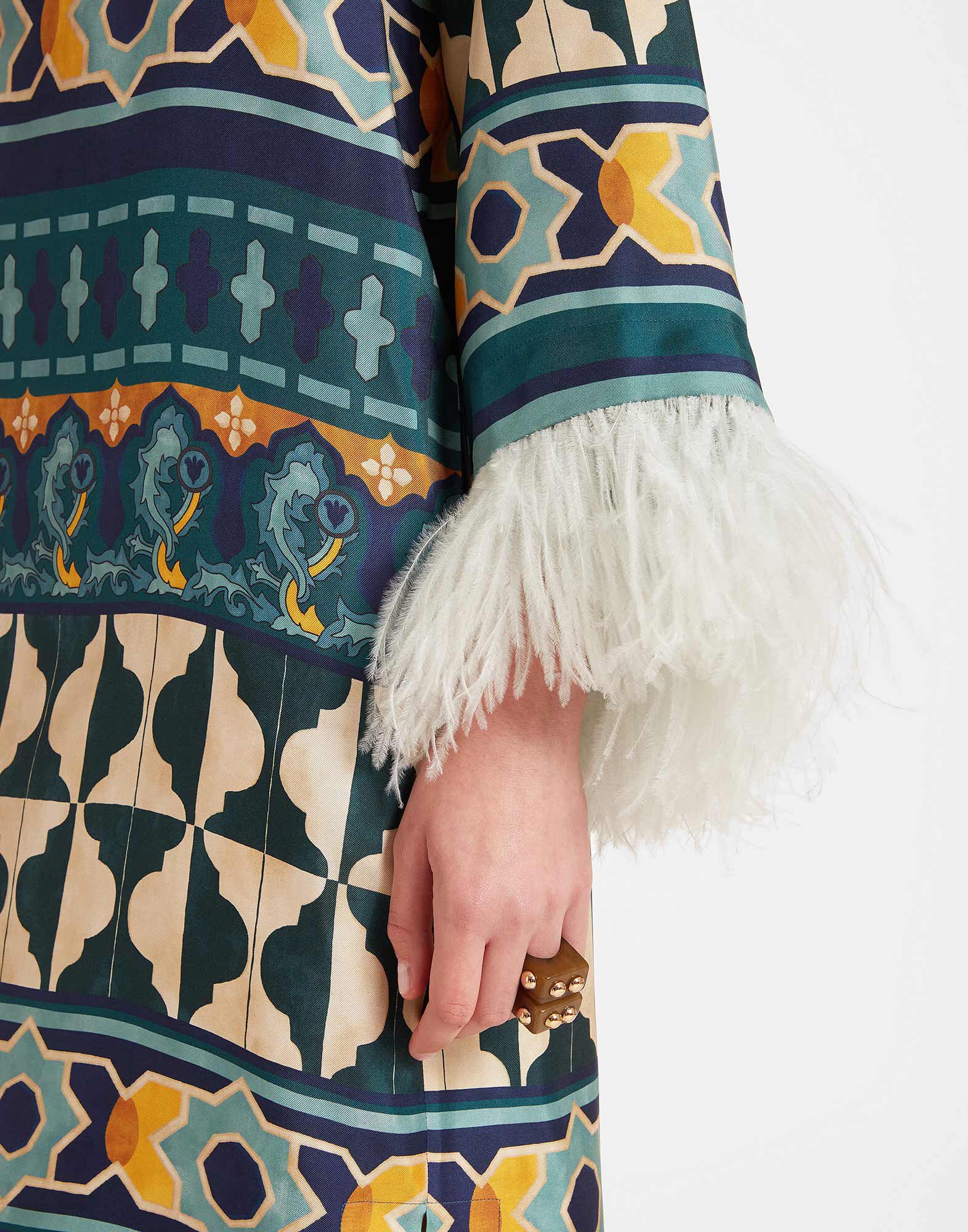 La DoubleJ The Kaftan Casareale Plac&egrave;e Emerald DRE0552SIL001REA01GR04