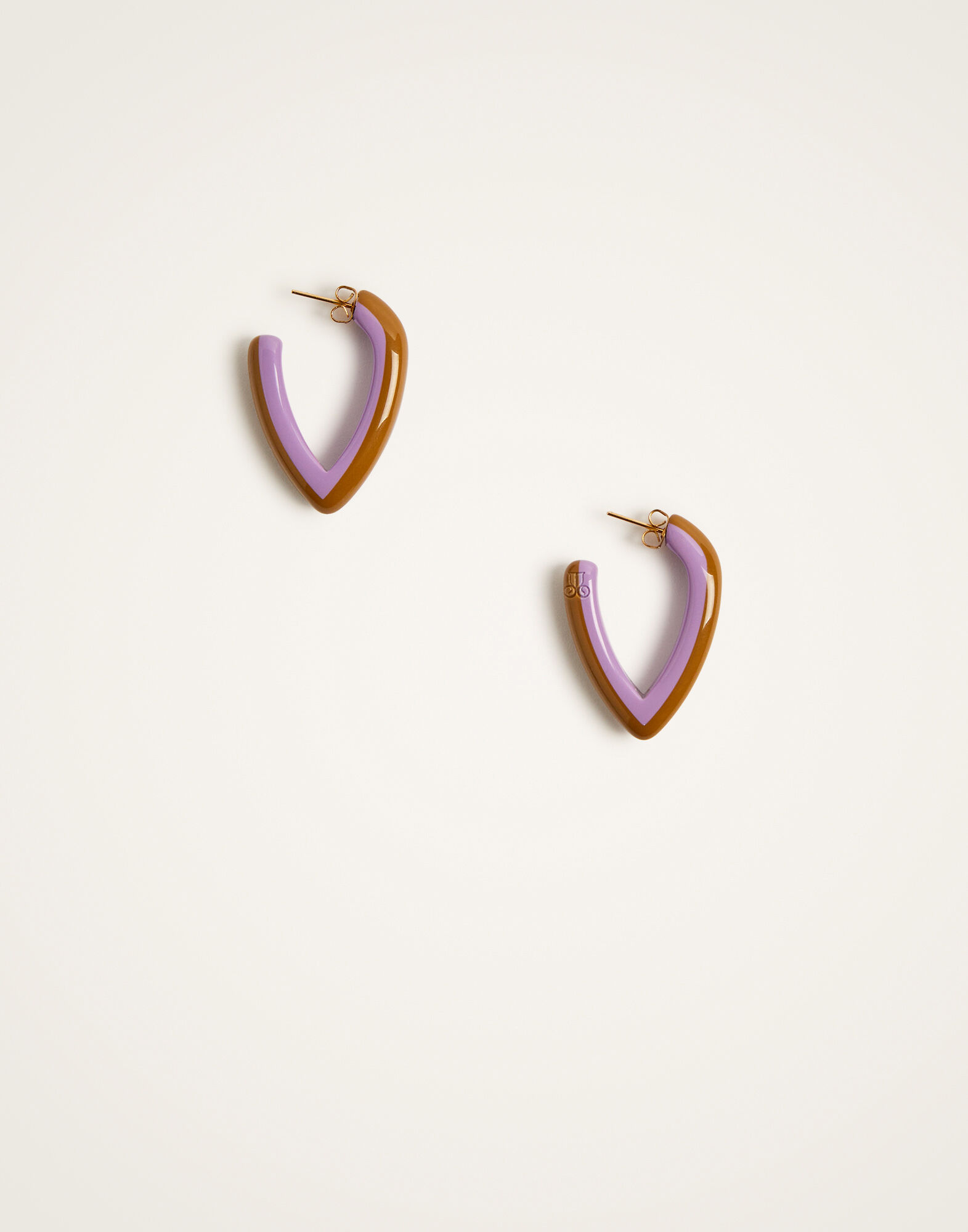 La DoubleJ Dew Earrings Bicolor Mini Bicolor Brown & Lilac EAR0057POL008BIC01PU02