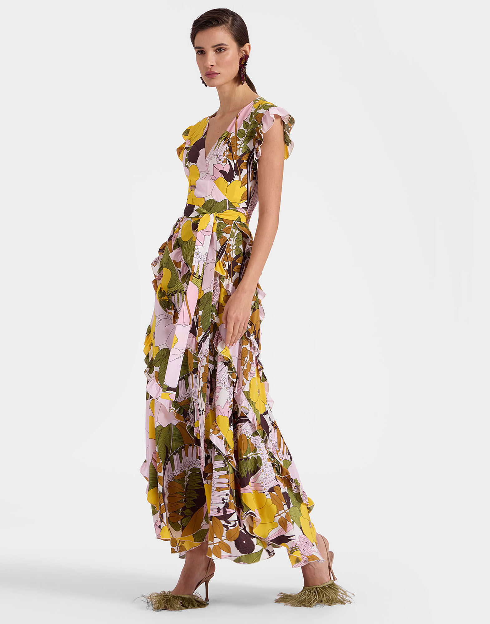 La DoubleJ Lollipop Wrap Dress Big Flower Rose Pink DRE0557CRE001BFL03PI01