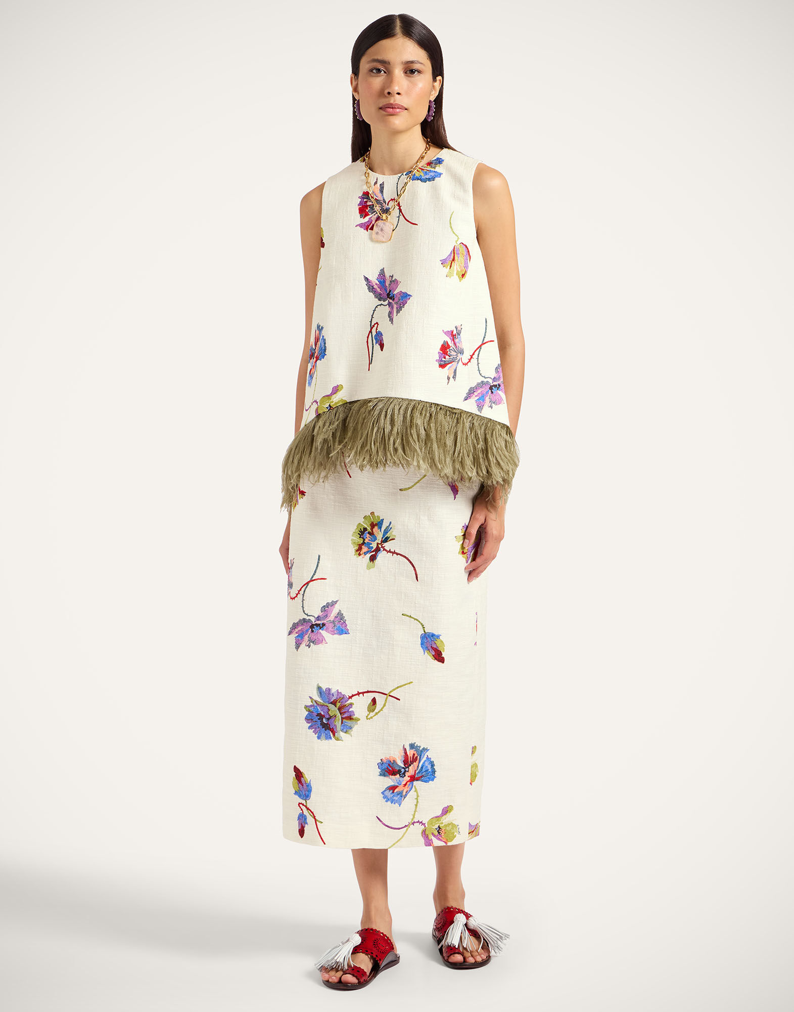 La DoubleJ La Scala Top Infiorata White TOP0013COT005INF01WH01