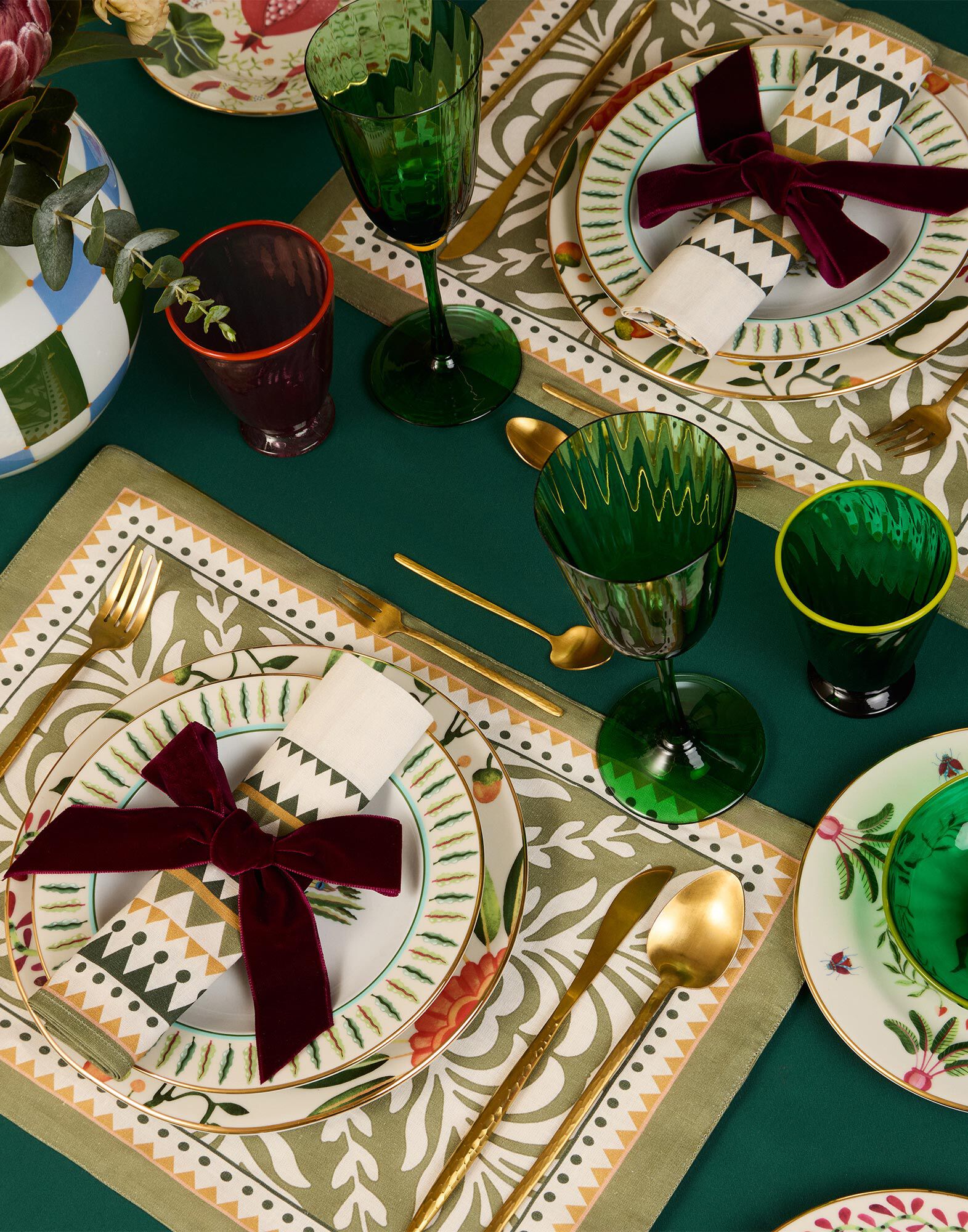 La DoubleJ Herringbone Placemats Set Of 2 Tudor Light Green PMT0015COT040TDR02GR01