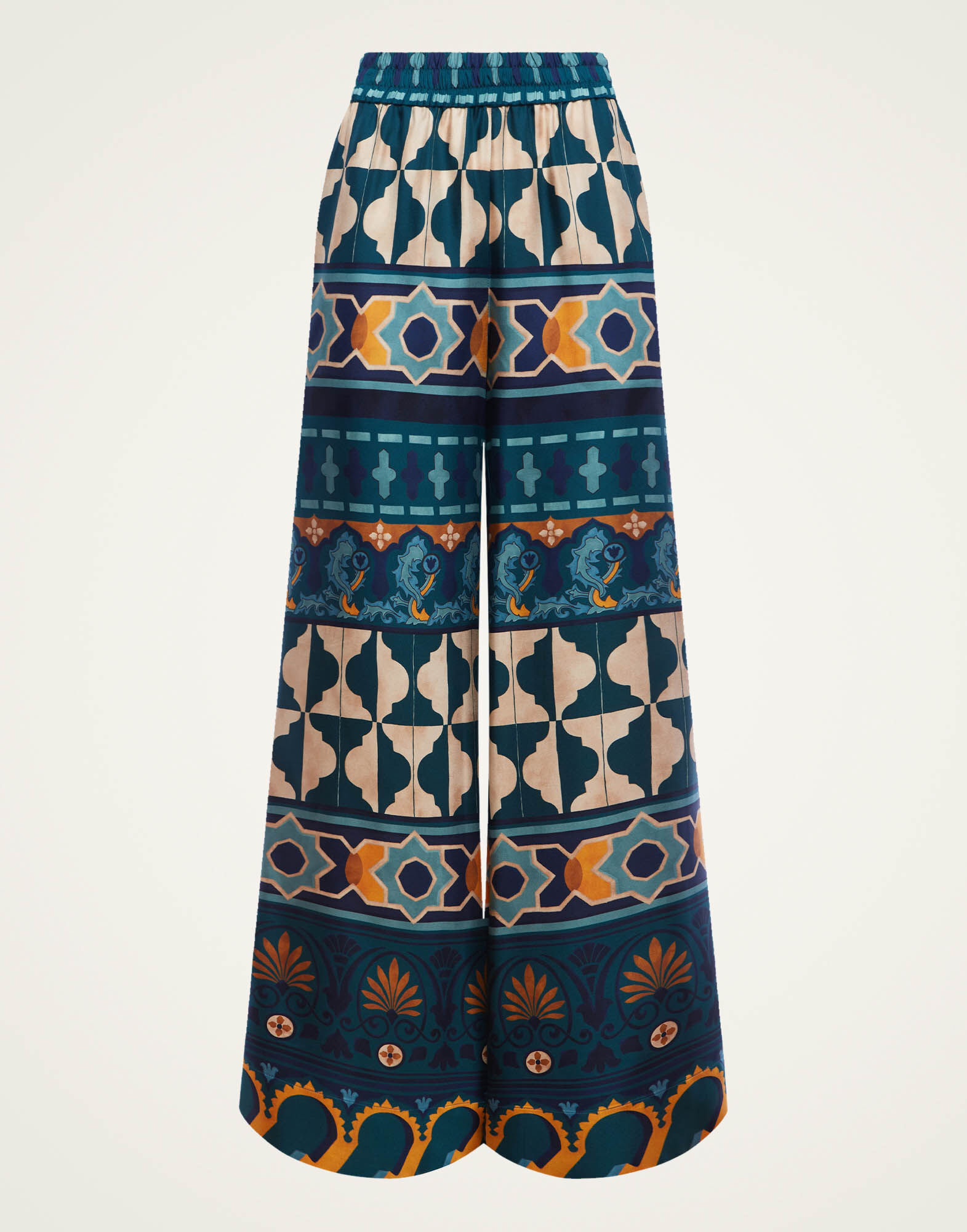 La DoubleJ Palazzo Pants Casareale Plac&egrave;e Emerald TRO0003SIL001REA01GR04