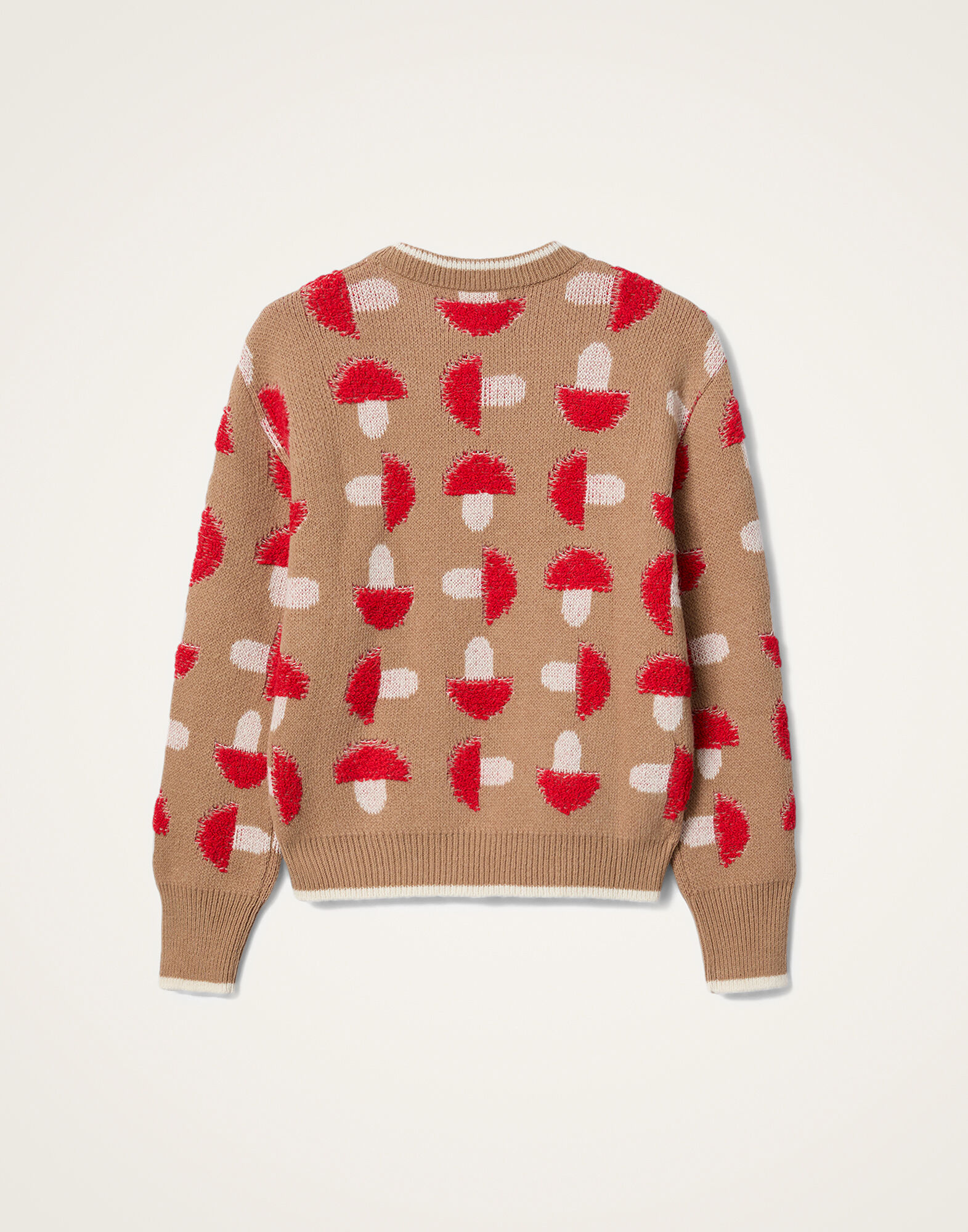 La DoubleJ Fun-Guy Sweater Camel & Red PUL0343KNI193VA449BR04