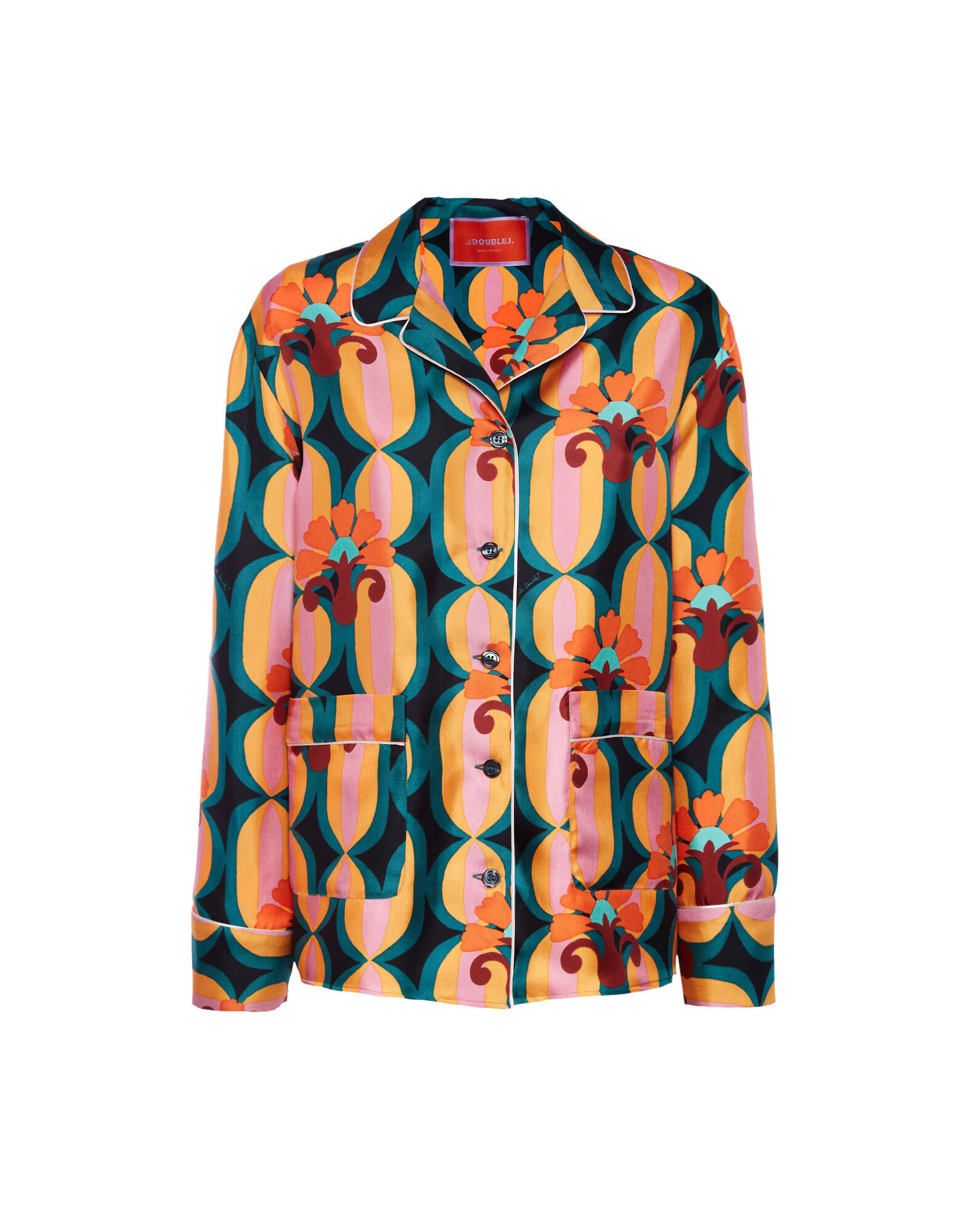 La DoubleJ Pajama Shirt Arcturus Blue Petrol SHI0077SIL001ARC01BU05