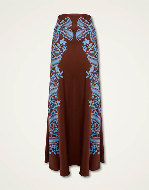 La DoubleJ Sleek Skirt Signoria Plac&eacute;e Brown SKI0127VIS024SIG01BR11