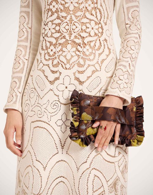 mesh sequin dress Saoirse Halter Asymmetric Ankle Length XS / Silver Women's Floral Lace Evening COLO-CHAUD Fabric has some stretch Size:US 4 / EU 36 / UK 8