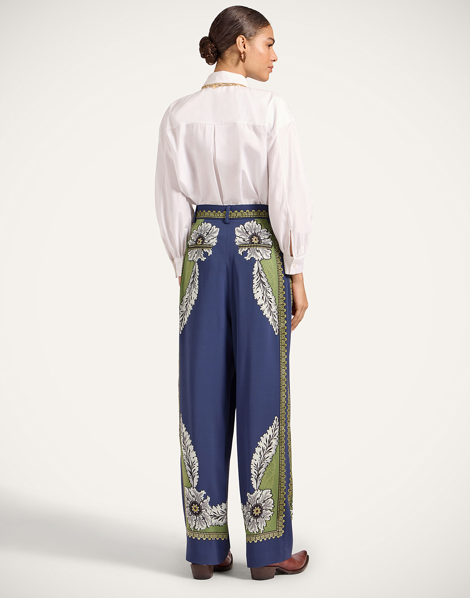 La DoubleJ Brooklyn Pants Bounty Plac&eacute;e Navy TRO0175VIS011BOU01BU06