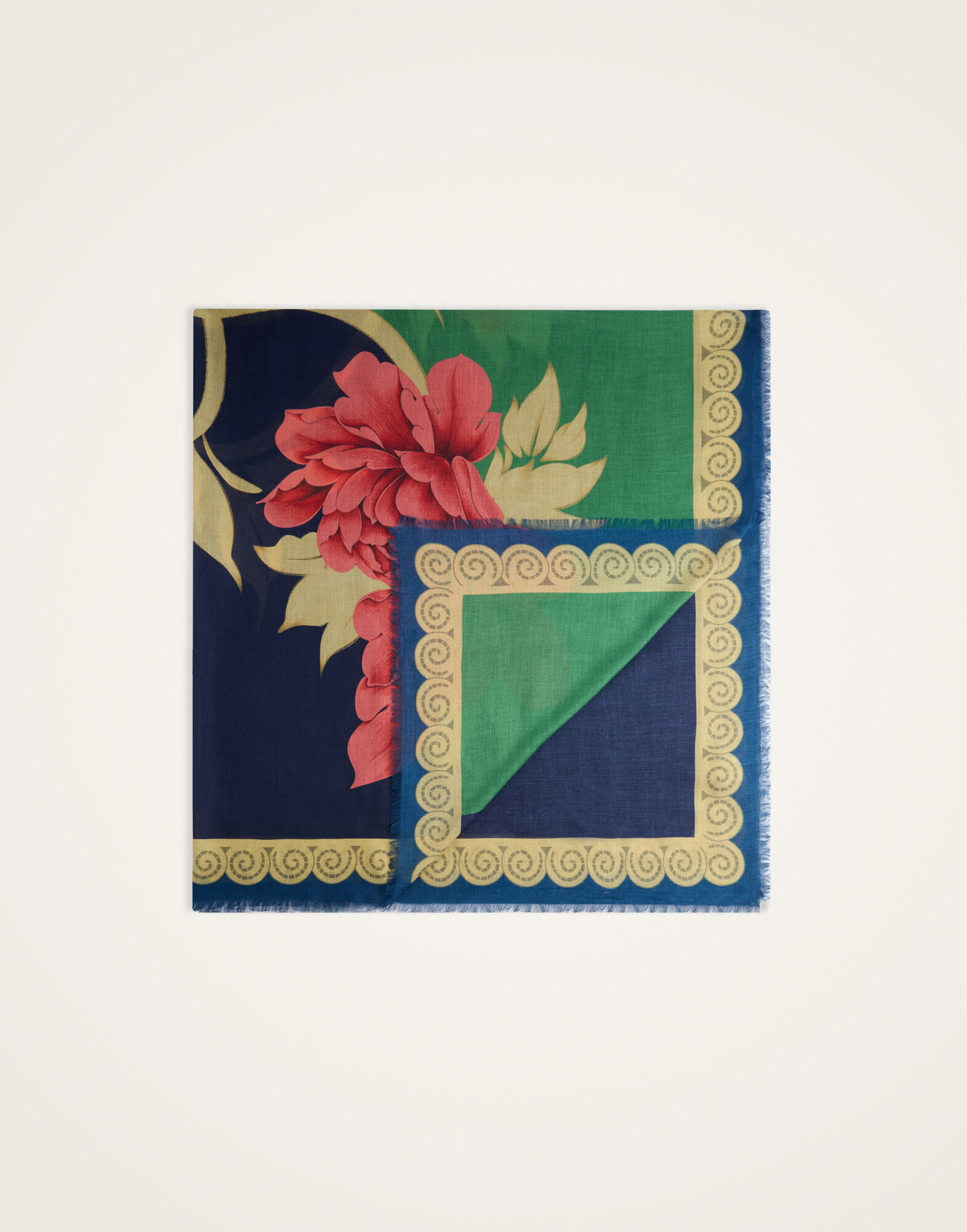 La DoubleJ Foulard 140 Queen Peony Plac&eacute;e Blue SCA0060MOS001QPE02BU03