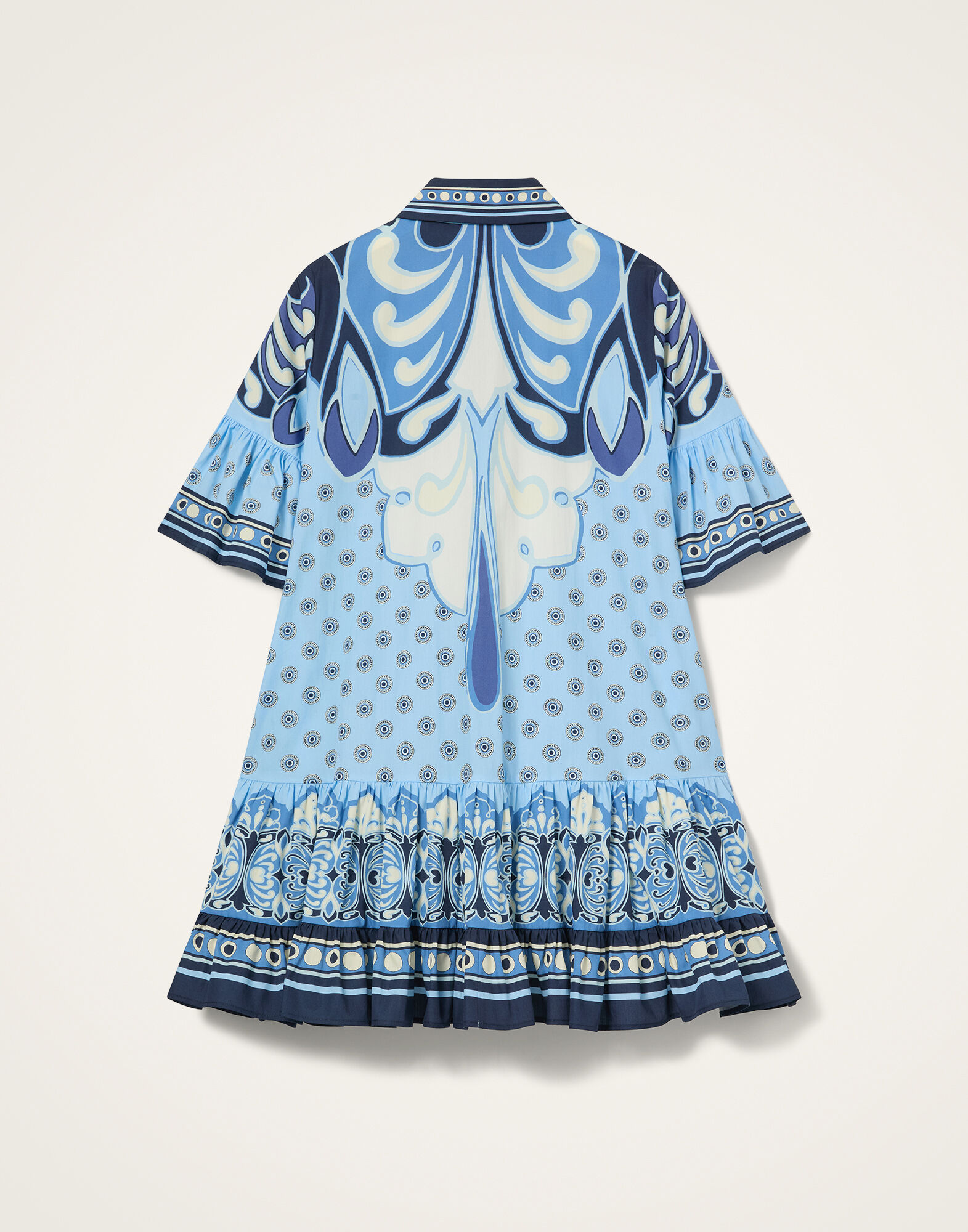 La DoubleJ Choux Dress Cocoon Plac&eacute;e Blue DRE0205COT097COC02BU03